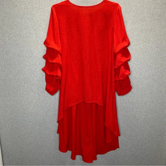 Patrizia Luca Milano Lantern Stacked Sleeve High Low Tunic Top - Picture 2 of 6